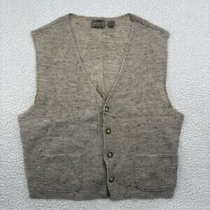 Structure le Collezioni Men's XL 100% Wool Button Up Oatmeal Sweater Vest